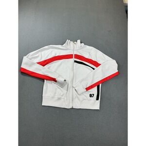 Vintage Nike Athletics Running Track Jacket Boys 8-10 White Mesh Full Zip 90s